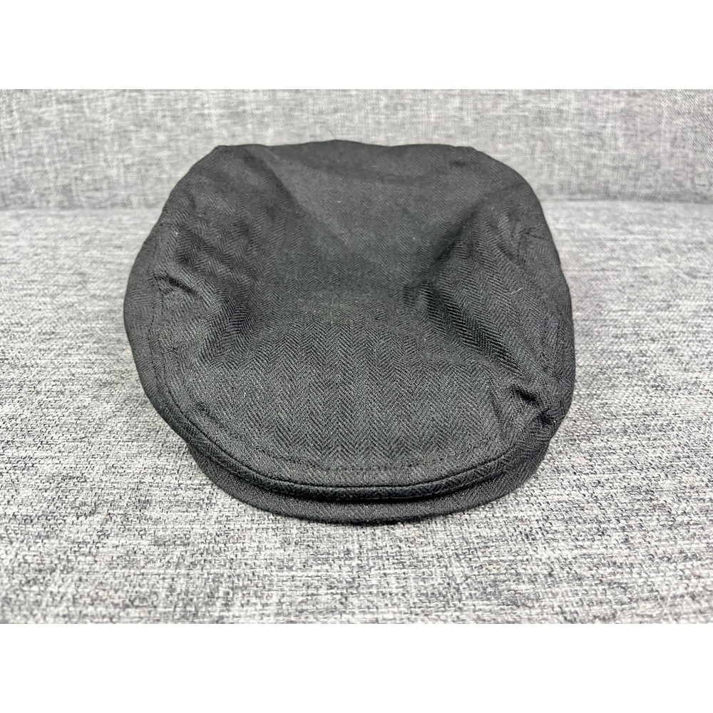 Brooklyn Hat Co Mens Black Herringbone Flat Cap Ivy Newsboy Hat Size XL